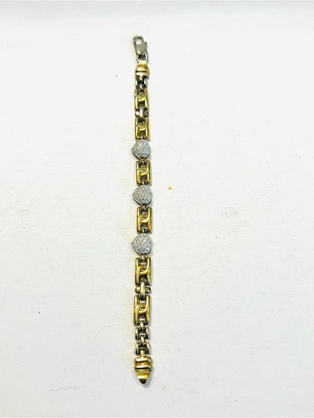 An Italian-made 925 vermeil panther link bracelet with pavé accents